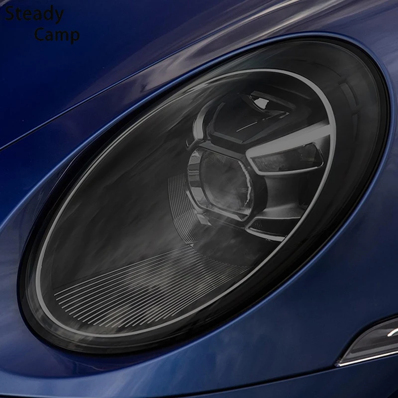 

2 Pcs Car Headlight Protective Film Headlamp Transparent Black TPU Sticker For Porsche 911 992 Carrera 2019 2020 Accessories