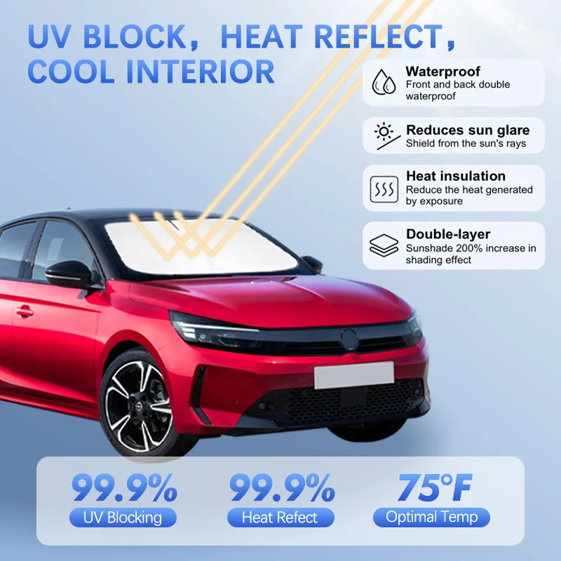 Фото Солнцезащитный козырек на лобовое стекло автомобиля для Opel Corsa B C D E Mk3 Crossland Солнцезащитный козырек Солнцезащитный козырек Блоки УФ-лучей Летние автомобильные аксессуары №1