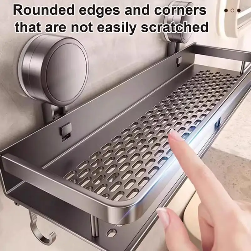 Алюминиевые полки для ванной комнаты с присоской угловая полка без сверления