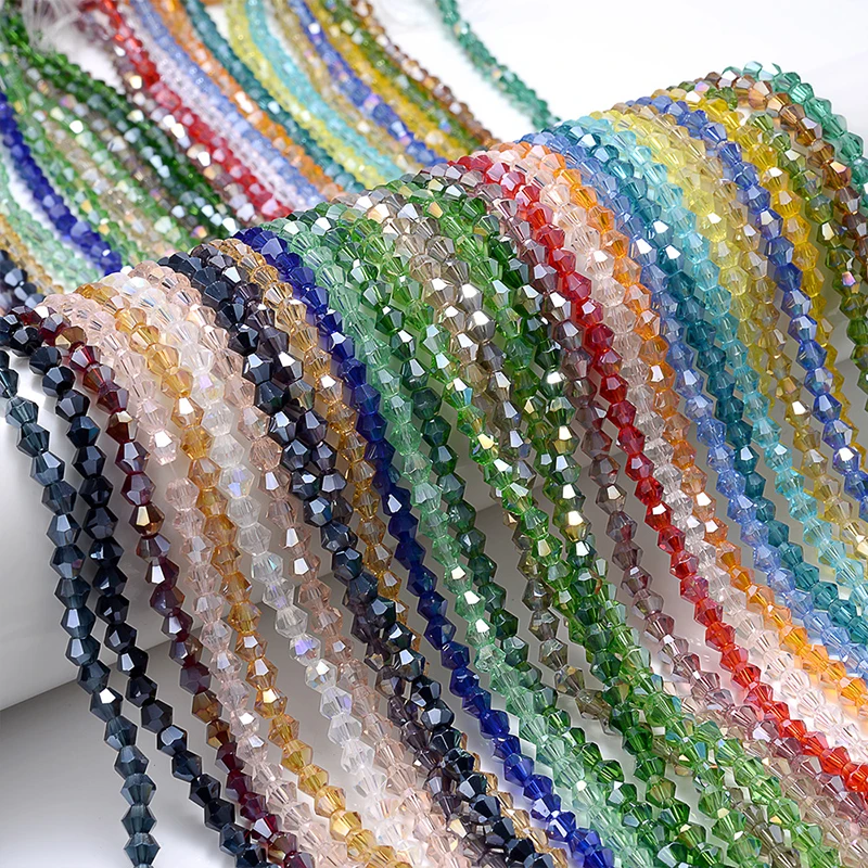 

2/3/4/6mm Bicone Austria Crystal Beads Faceted Glass Beads Loose Spacer Beads For Jewelry Making DIY Bracelet