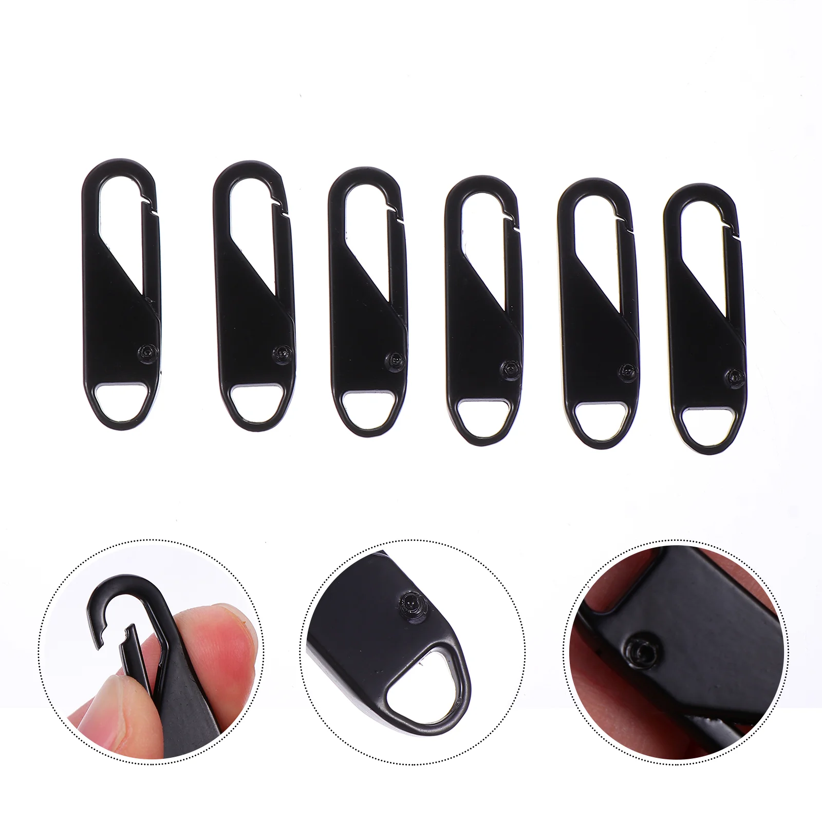 

Zipper Replacement Zip Head Puller Tabs Coat Zippers Luggage Slider Metal Tags Repair Kit Fixer Handle Removable Alloy Fix