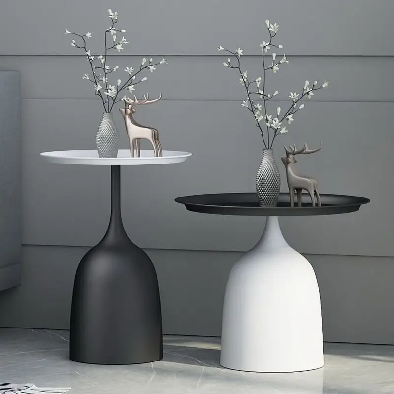 

Nordic light luxury small coffee table side of a few small living room sofas balcony tea table chairs simple round corner table