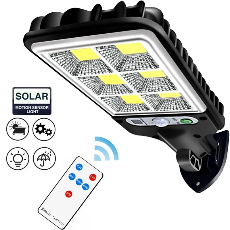

[Flash Deal]1200W LED Solar Light 3 Modes Motion Lamp Outdoor Wall Street Yard Garden[US Stock]