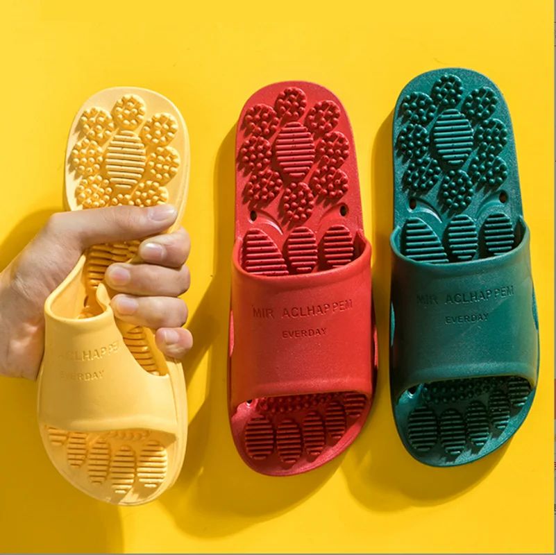 

New Massage Slippers Female Summer Home Bathroom Non-slip Bathing Couple Thick-soled Indoor Sandals and Slippers Male
