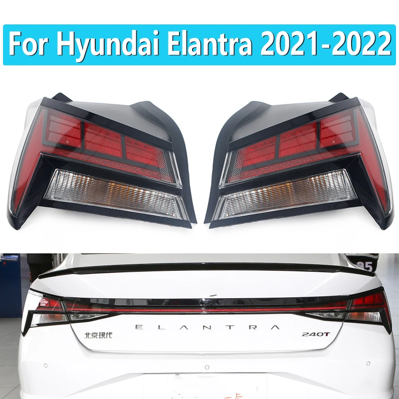 LED Car Rear Tail Light For Hyundai Elantra 2021 2022 Turn Signal Light Stop Brake Lamp Car Accessories 92402AB100 92401AB100