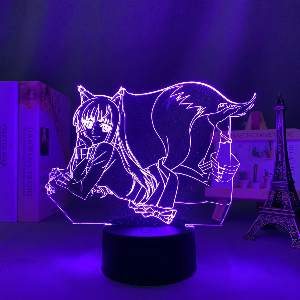 

Anime 3d Lamp Spice and Wolf Holo for Bedroom Decor Nightlight Children's Brithday Gift Manga Room Desk Led Light Spice and Wolf