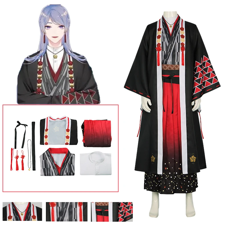 

Костюм для косплея с Виртуальным якорем, черное, красное платье, аксессуары для Хэллоуина, карнавала