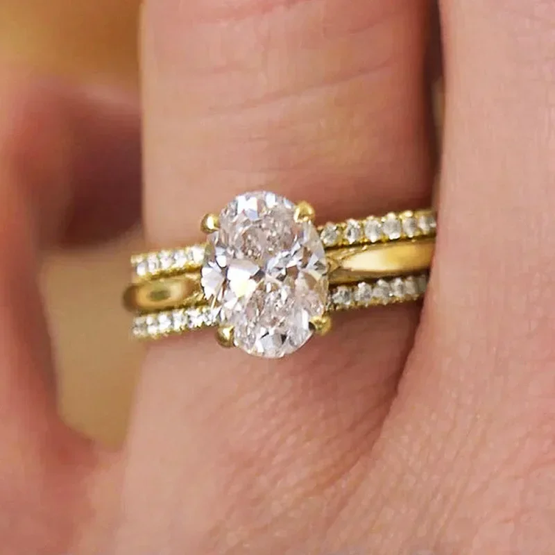 2024 Новое высококачественное кольцо с четырьмя когтями инкрустированное тремя