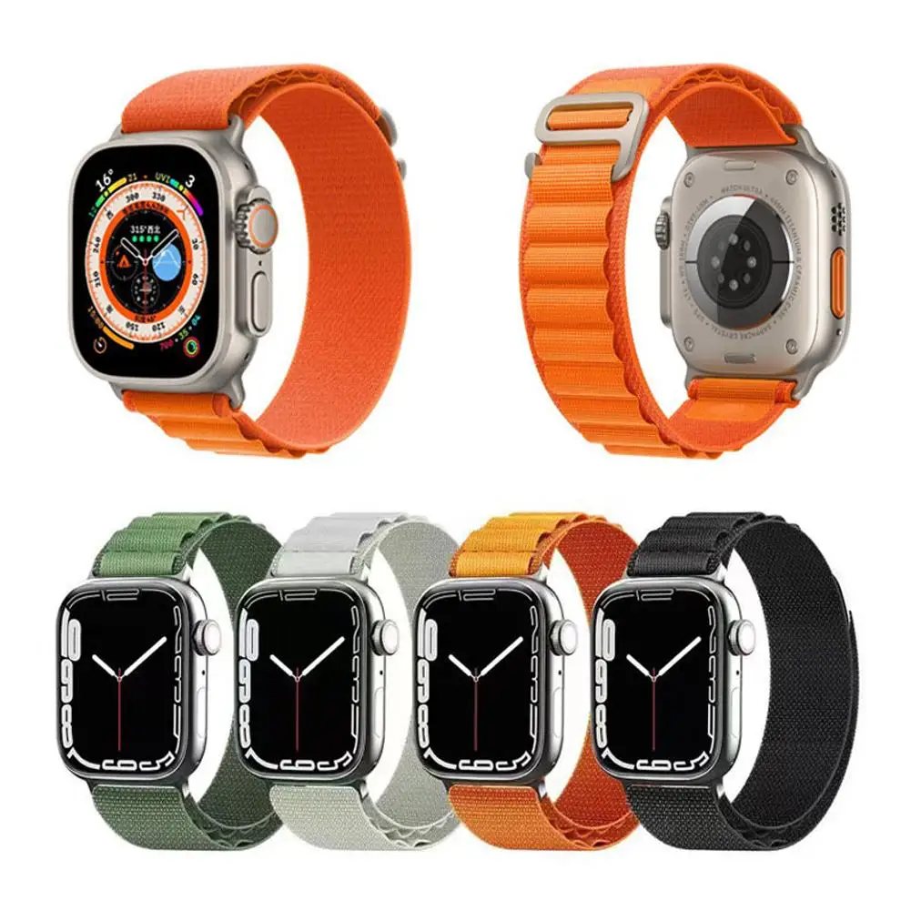 

Replacement Strap Braided Nylon Loop Watchband Compatible For Iwatch Band Ultra Series 8 7 6 Se 54321