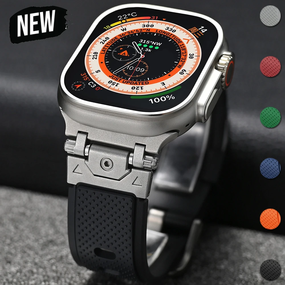 Металлический разъем и силиконовый ремешок для Apple Watch Band 46 мм 49 45 44 42 спортивный