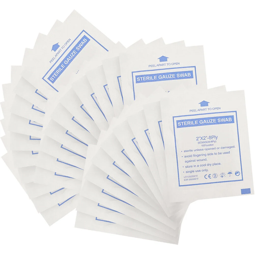 

Cotton Pad Gauze Pads Sterile Bandage First Aid Wound Caring Outdoor Disposable