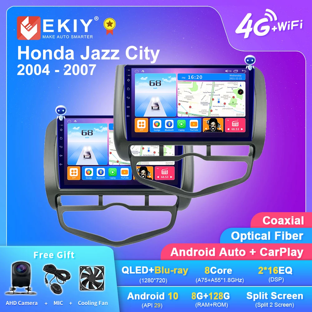 EKIY T7 DSP Android для Honda Jazz City 2004-2007 автомобильное радио Navi GPS Carplay мультимедийный