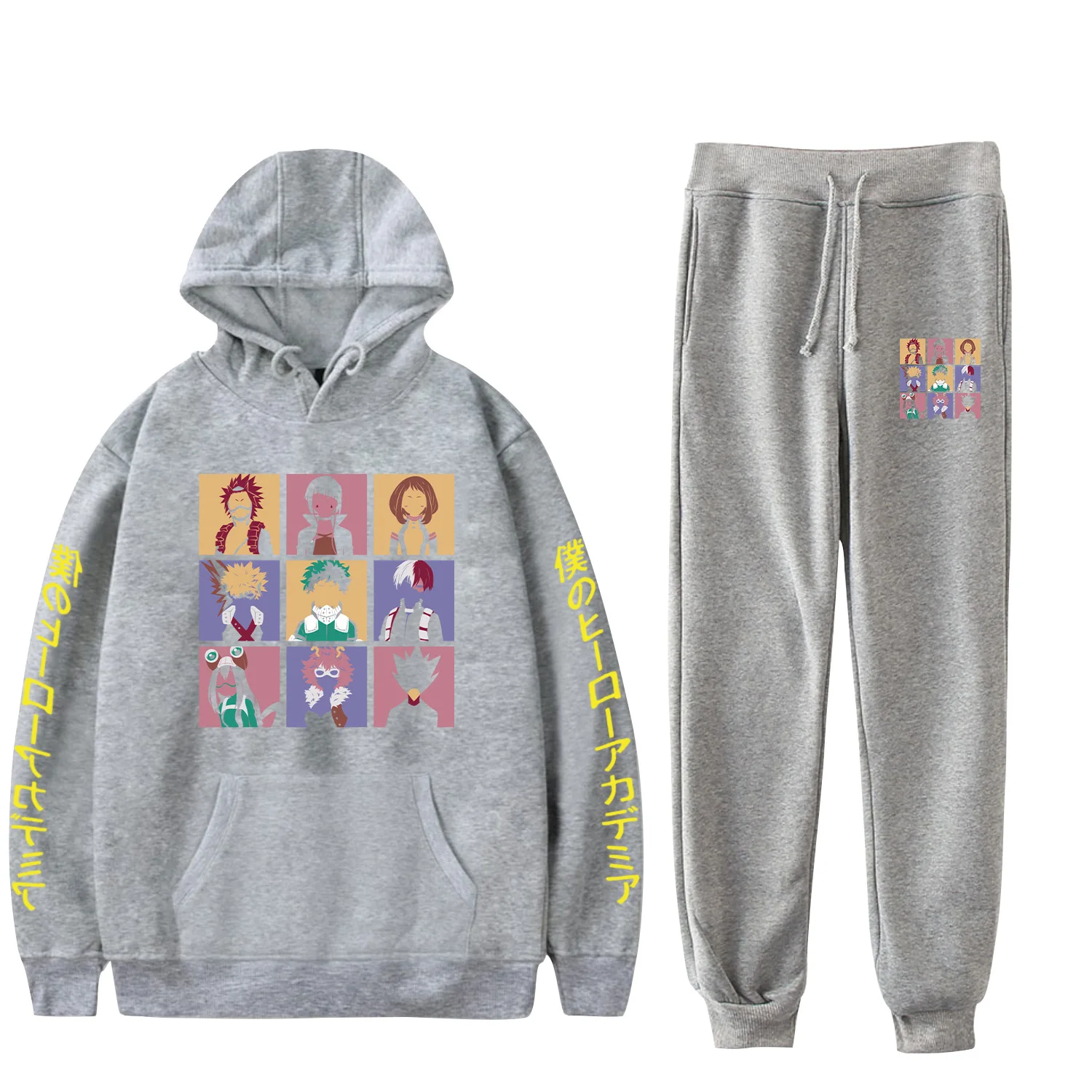 

Hip Hop Popular My Hero Academia Printed Sweatshirt Sweatpants Suit Fashion Hoodies Trousers 2 Piece Set Boys/Girls Clothes