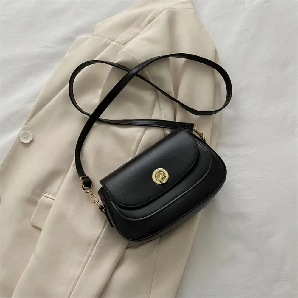 PU Leather Saddle Bag Personality Fashion Design Korean Style Crossbody Bag Women Handbag Girls