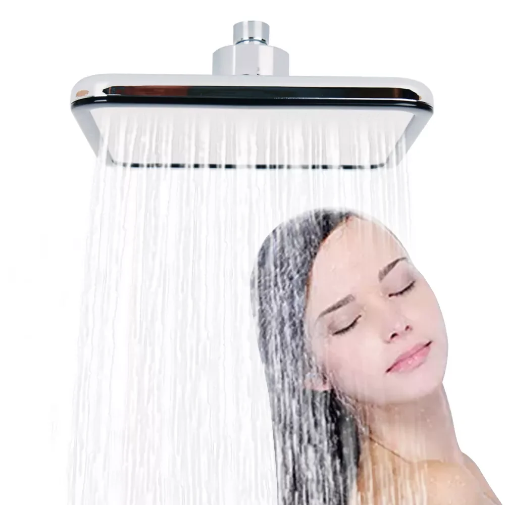 

8 inches Top Rainfall Shower Head Square Bathroom Stainless Steel Waterfall Shower Spray Nozzle New Showerhead