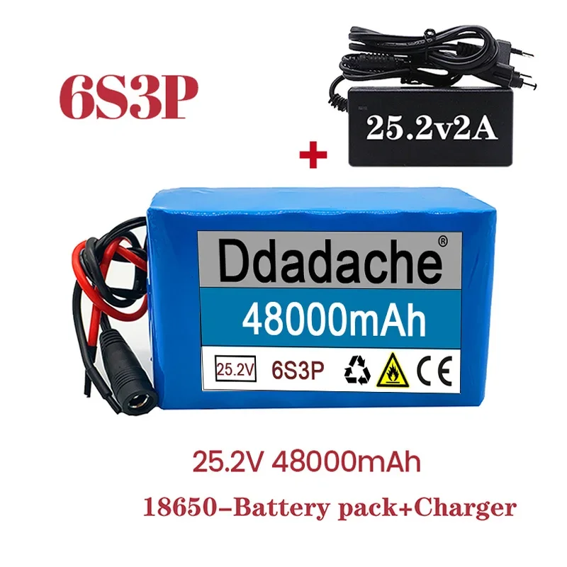 

18650 новый оригинальный аккумулятор 6S3P25.2V48000mAh18650 литий-ионный перезаряжаемый аккумулятор + зарядное устройство, используется для электрического велосипеда мопеда