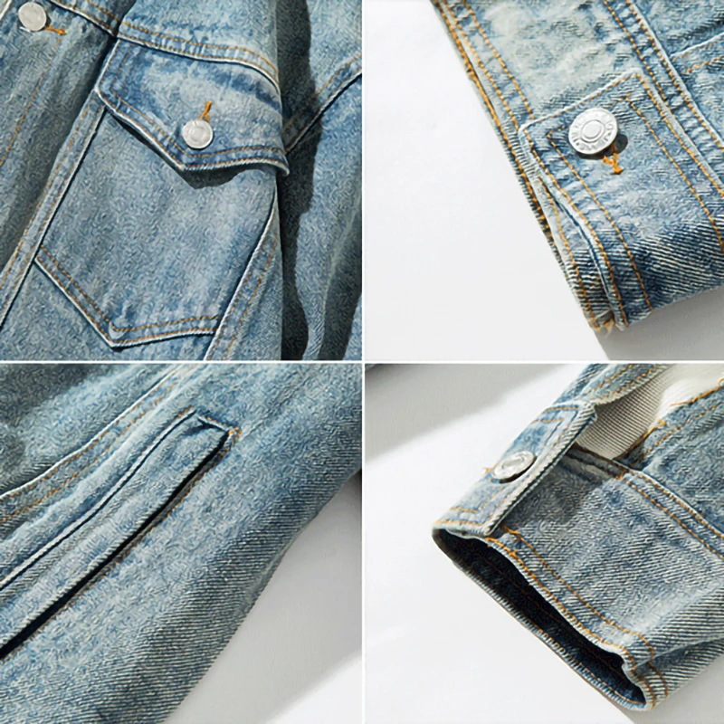куртка мужская джинсовая мужкая Винтажная для мужчин уличная одежда модные