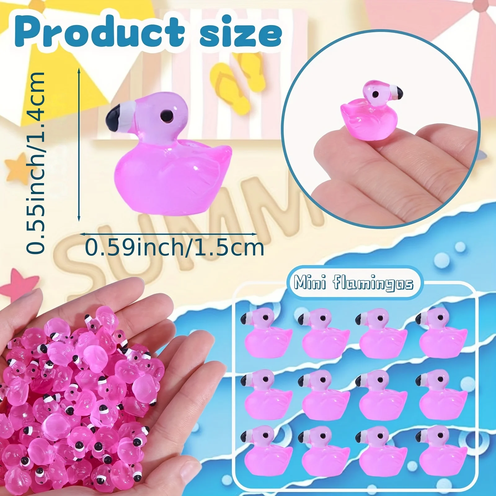 50 шт. светящиеся в темноте мини-смола фигурки утки фламинго смолы статуи животных