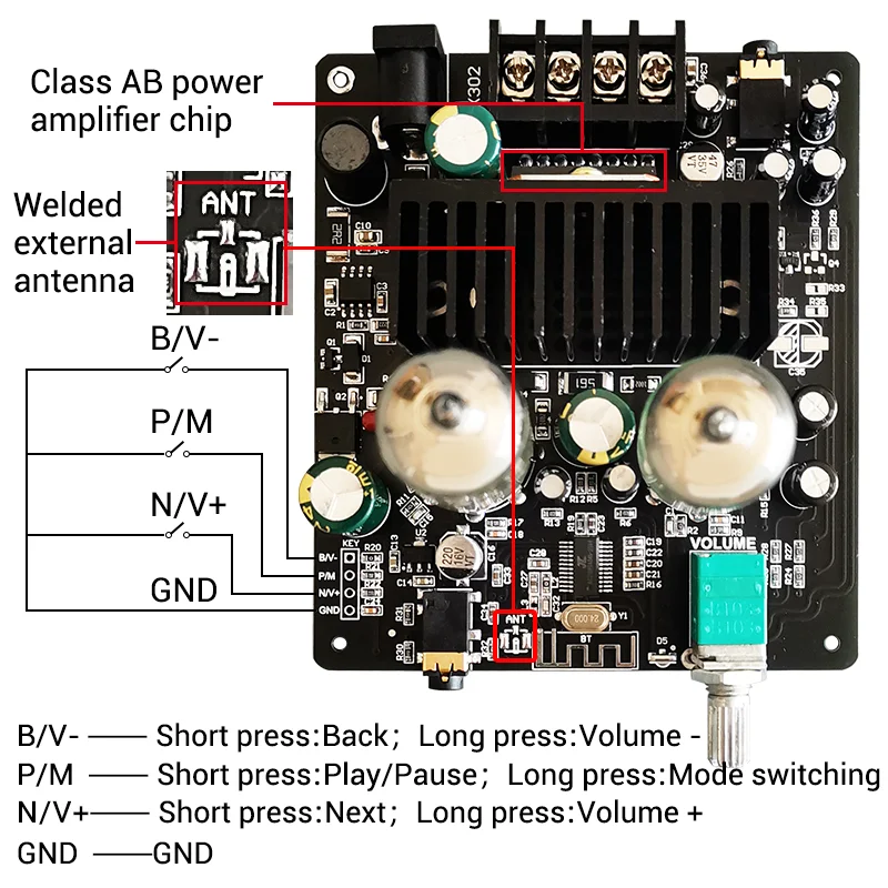 Hi-Fi 6J1 трубчатый усилитель стерео BT 5 0 Модуль предусилителя Power AMP Audio AUX