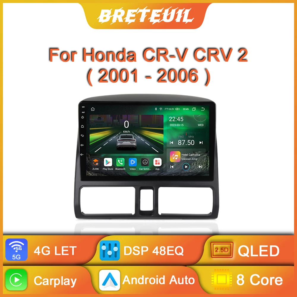 

Автомобильный радиоприемник Android для Honda CR-V 2 CRV 2001 2002 2003 2004 2005 2006, мультимедийный видеоплеер, навигация GPS, Carplay, QLED, сенсорный экран, авто стерео
