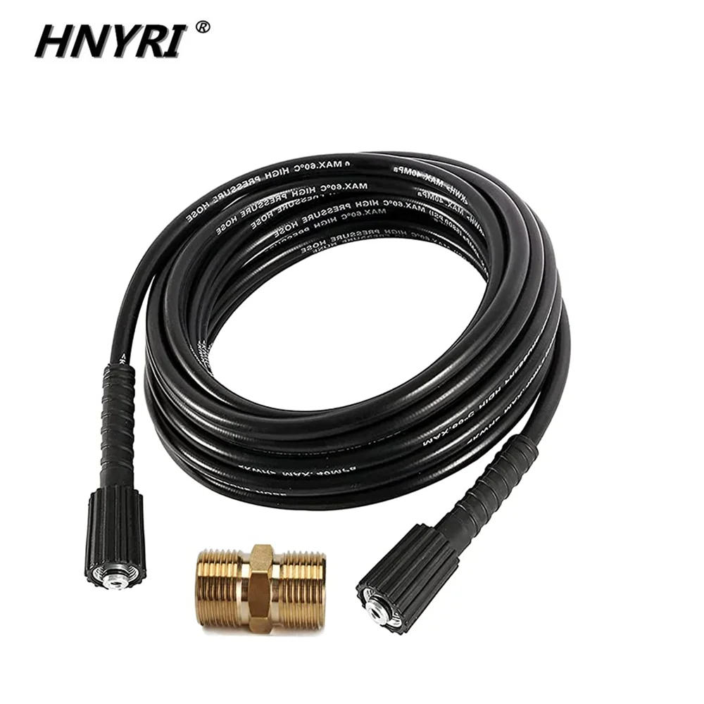 

HNYRI Pressure Washer Hose 5M 16'/7M 23'/10M 32'/15M 50' Jet Replacement Pipe with M22 Male 14mm/15mm Extension Thread Connector