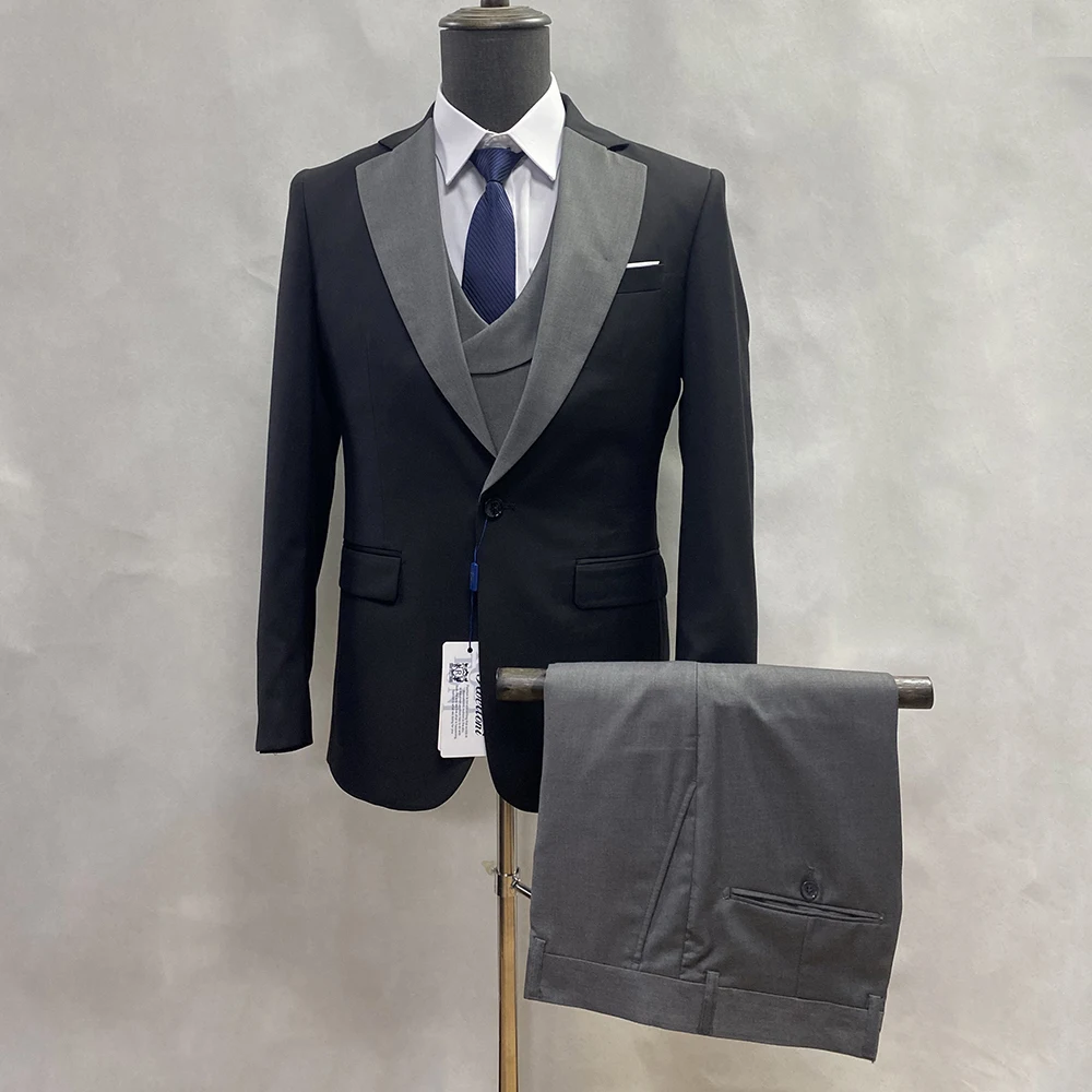 Костюм мужской облегающий из 3 предметов роскошный смокинг Вечерние вечернее