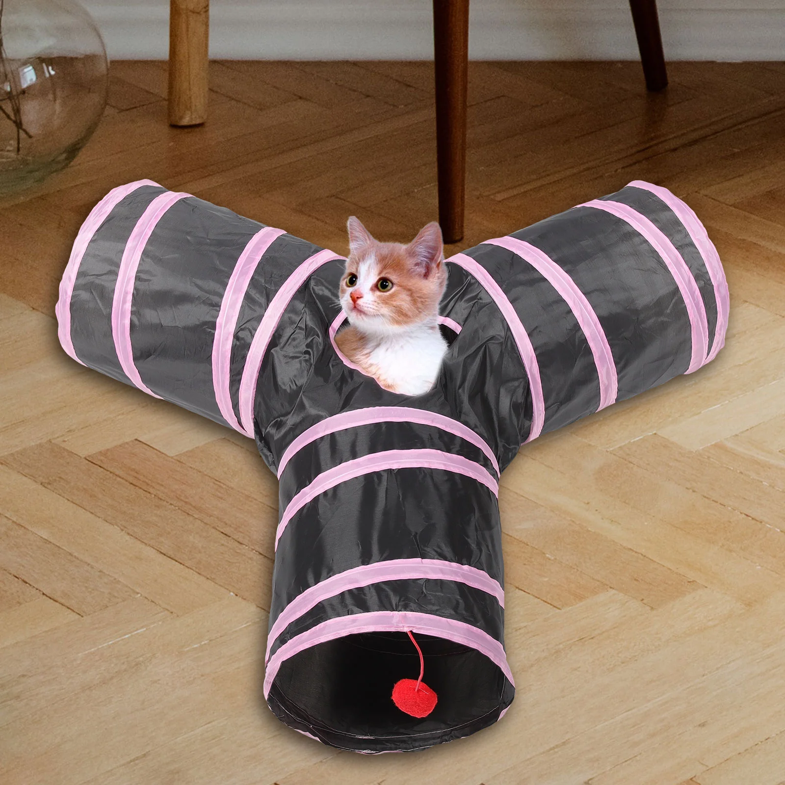 

Cat Tunnel Toy Cats Foldable Kitten Wear-resistant Play Polyester Plaything Tube Folding Tunnels Outdoor Playset