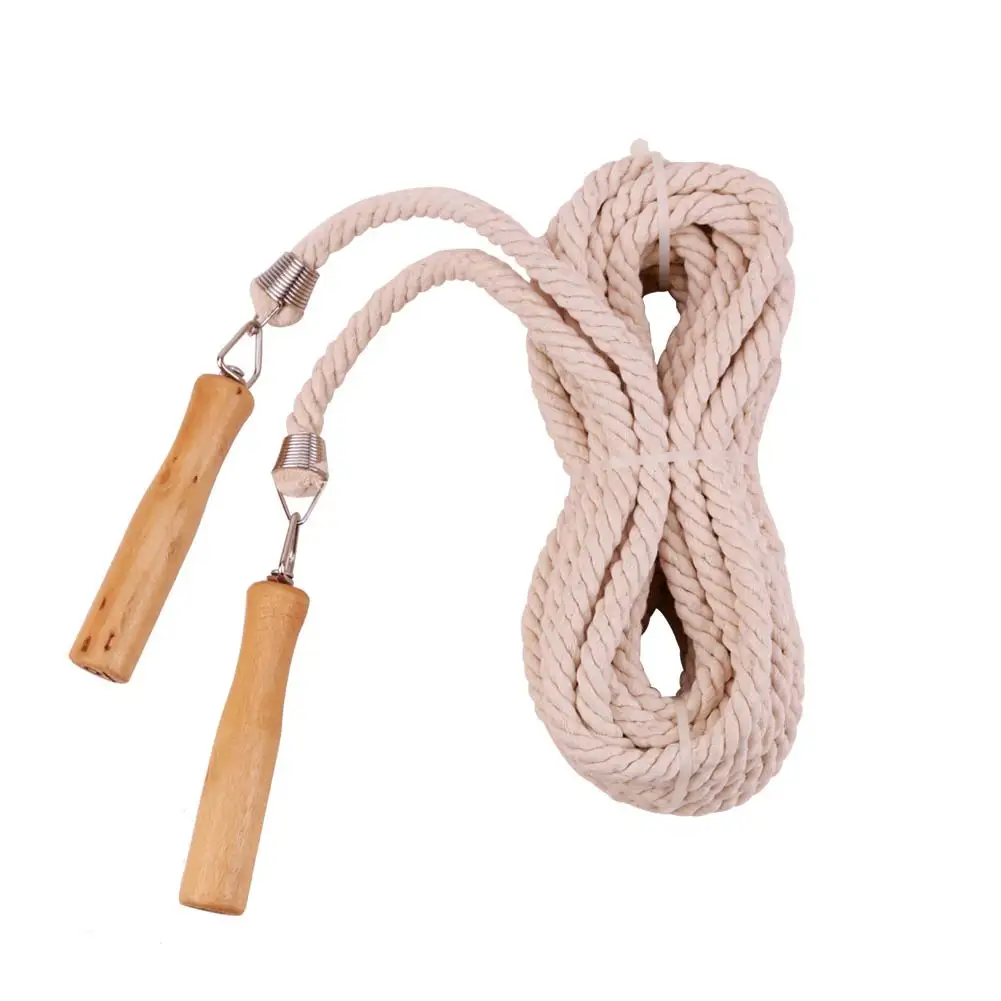 

Ergonomic Non Slip Exercise Group Fitness Equipment Workout Wooden Handle Sports Training Jump Rope Adult Fun Indoor Outdoor