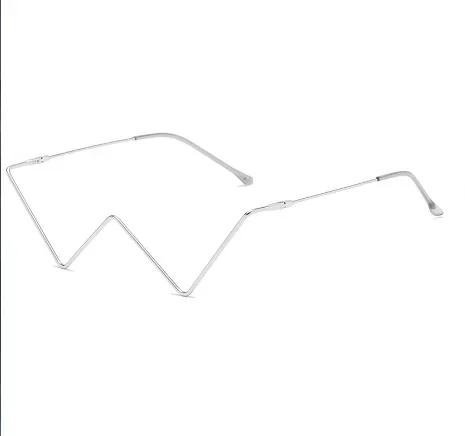 Vintage No Lens Women Sun Glasses Colorful Luxury Brand Rainbow Diamond Decoration Eyewear Fashion Half Metal Frame Decorative