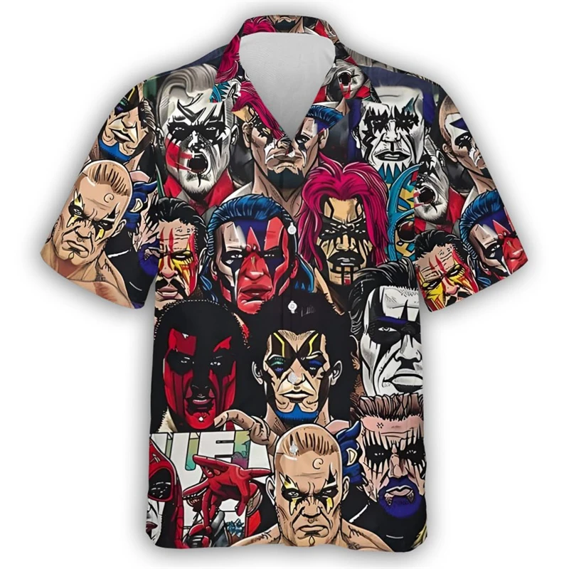 Маска для Реслинга Гавайские пляжные рубашки с 3D принтом Мужская блузка