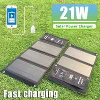 waterproof solar fast charger 5v 2 0a usb foldable solar panel portable outdoor charging for mobile phone power bank camping 21w