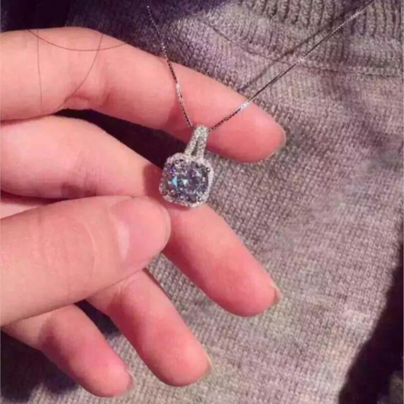 Квадратное ожерелье AAAA + из натурального циркона сверкающее качественное с