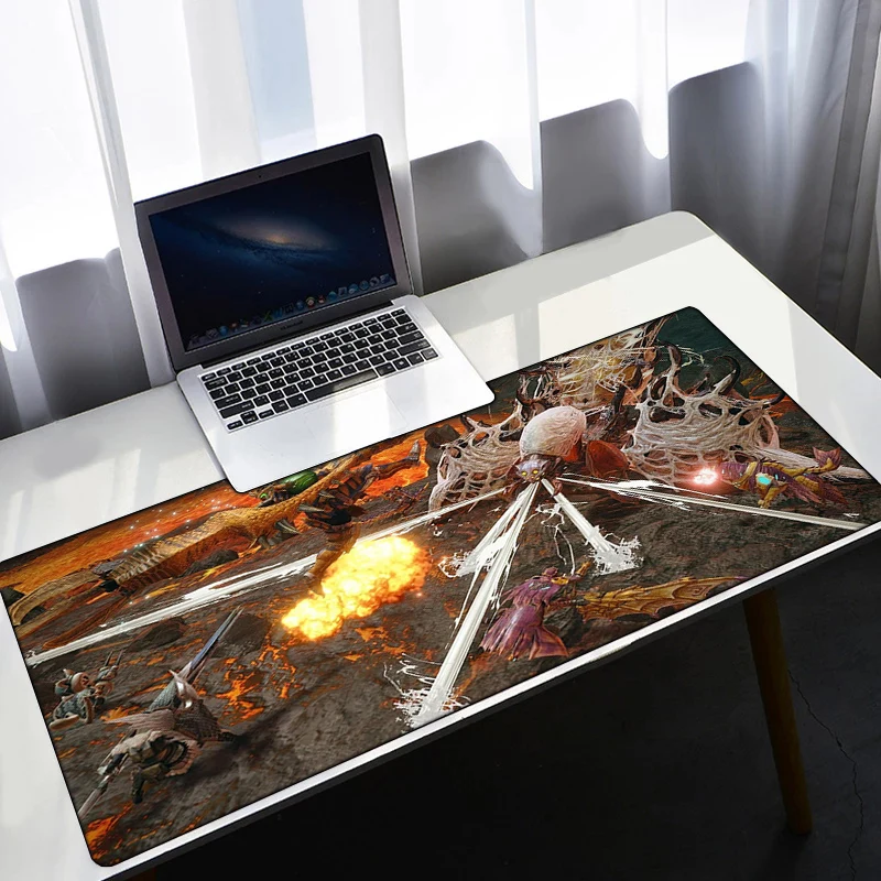 

Desk Mat Xxl Mouse Pad Monster Hunter Rise Gaming Keyboard Gamer Cabinet Xl Extended Laptops Pc Large Mause Cartoon Kit Pads Big