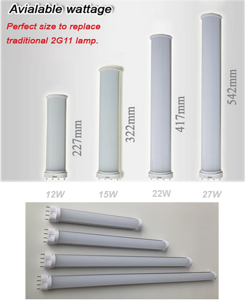 Алюминиевая лампа 22 Вт 417 мм Smd Led 2g11 4 Pin Pl молочная крышка | Освещение