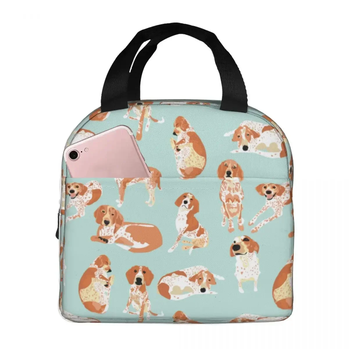 Сумка для обеда собак Redtick Coonhound портативный изолированный холст-холодильник