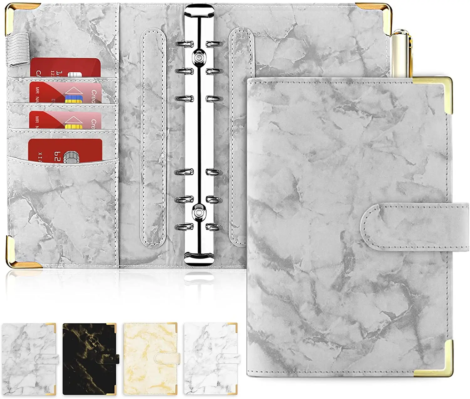 

Мраморные конверты A6 с 6 кольцами для экономии денег, конверты для денежных средств, органайзер для денег