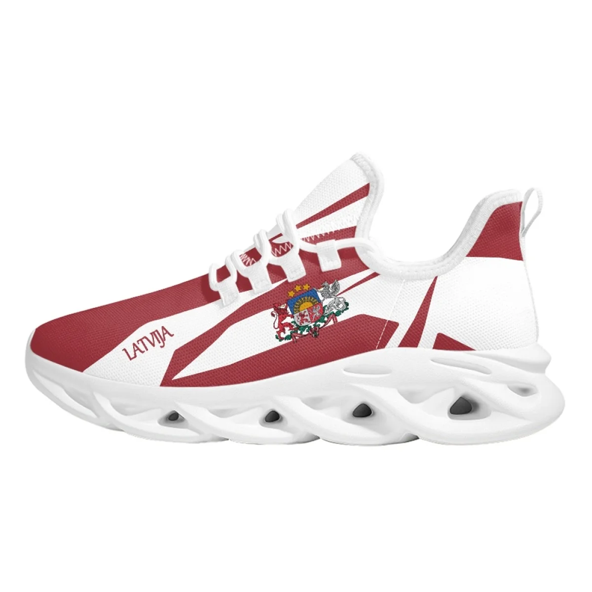 Classic Latvian Flag Cartoon Print Sneakers Non-Slip Dirt Resistant Outdoor Work Shoes For Women Comfortable Soft Footwear