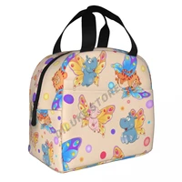 cats pigs and hippos animals depict happy butterflies insulated lunch bags food case cooler warm bento box for kids lunch box