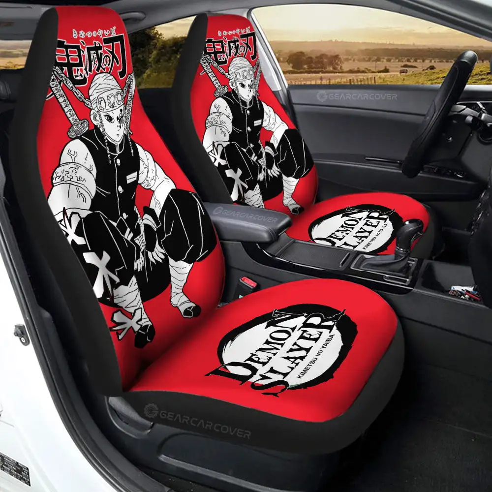 

Tengen Uzui Car Seat Covers Demon Slayer Anime Car Accessories Manga Style For Fans, Universal Front Seat Protective Cover
