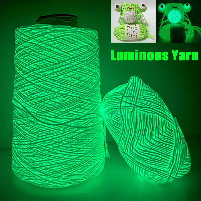 

70M Novel Luminous Yarn Polyester Hand Knitting Braided Crochet Glowing Yarn DIY Carpet Hat Keychain Ornament Glow In Dark Yarns