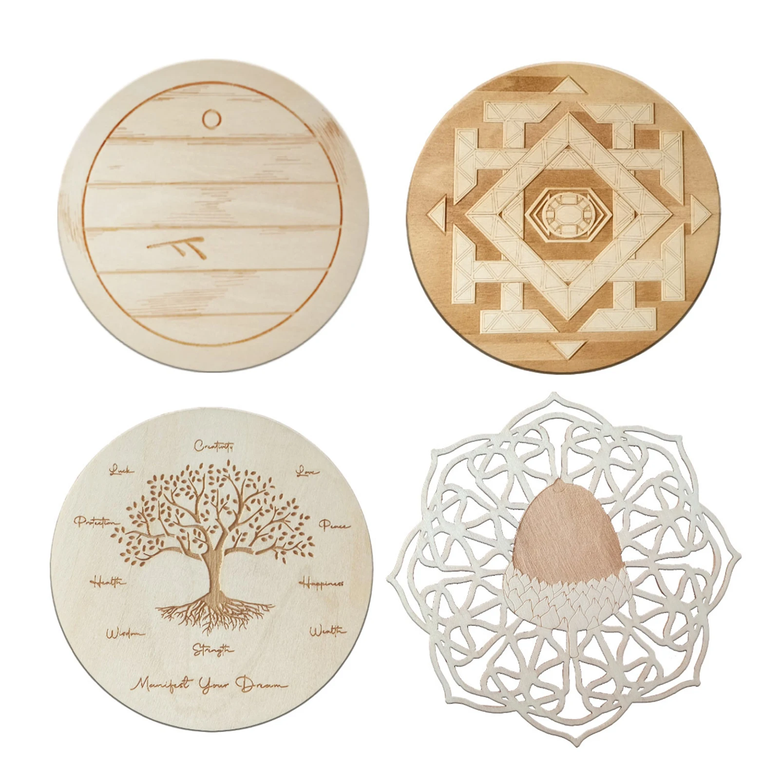 

Coasters for Drinks Meditation Decor for Tabletop Moisture Absorbing Mats with Mandala Pattern Heat-Resistant Cork Coasters