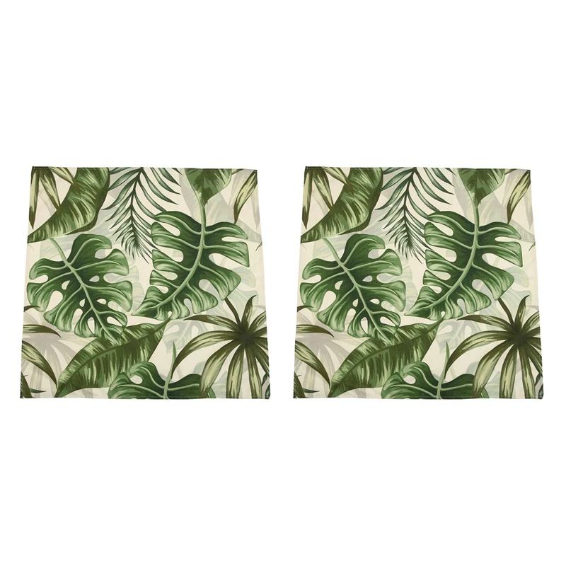 

2X Tropical Plants Pattern Linen Waterproof Tablecloths Decorative Home Decor Table Cloth Tablecloth 90X90cm