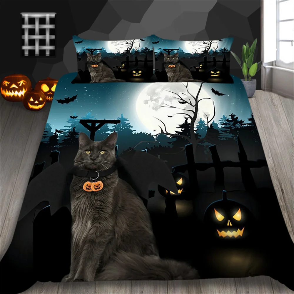 

Ghost Style Duvet Covers Halloween Bedding Sets Polyester Bedspreads Man Woman Single Queen Size Bedroom Decor