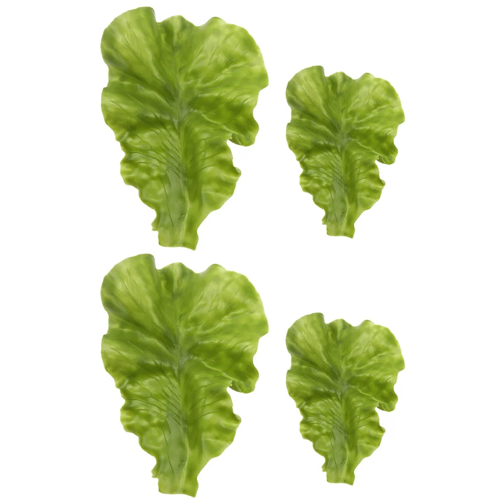 

4 Pcs Simulated Vegetables Simulation Leaf Artificial Leaves Model Fake Lettuce Home Lifelike Adornment Decoration Models