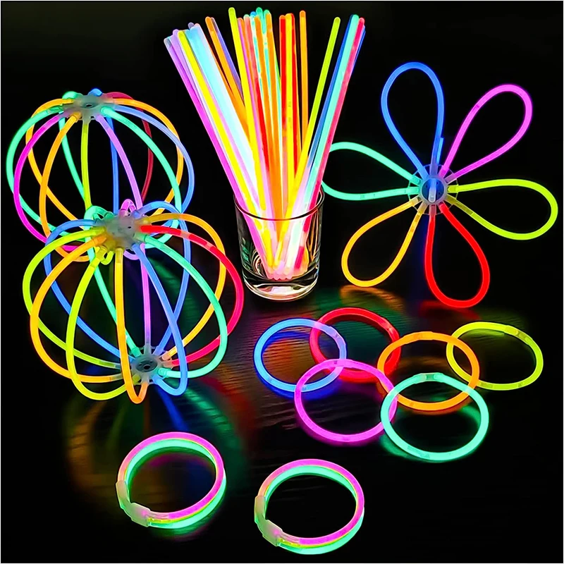 

Fluorescent Light Bracelets Party Glow Sticks Toy Glow In The Dark Bright Bracelet Colorful Glowing Stick Birthday Party Concert
