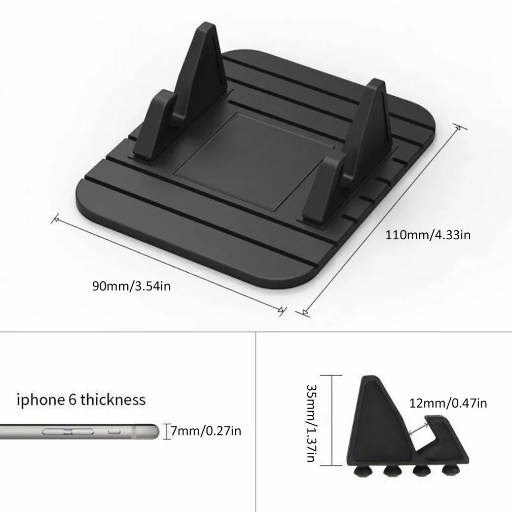

For iPhoneCar Phone Holder Non-Slip Rubber Mat Samsung Smartphone Stand Holder GPS Navigation Bracket
