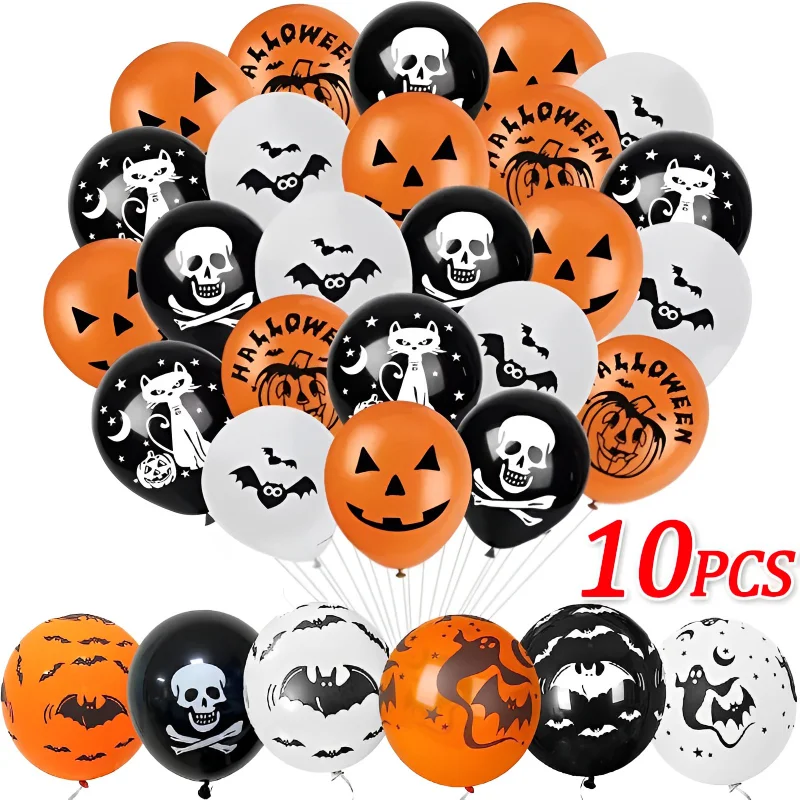 

10/1Pcs Halloween Latex Balloons Inflatable Pumpkin Ghost Festival Foil Balloons for Halloween Party Decoration Kids Toys Gifts