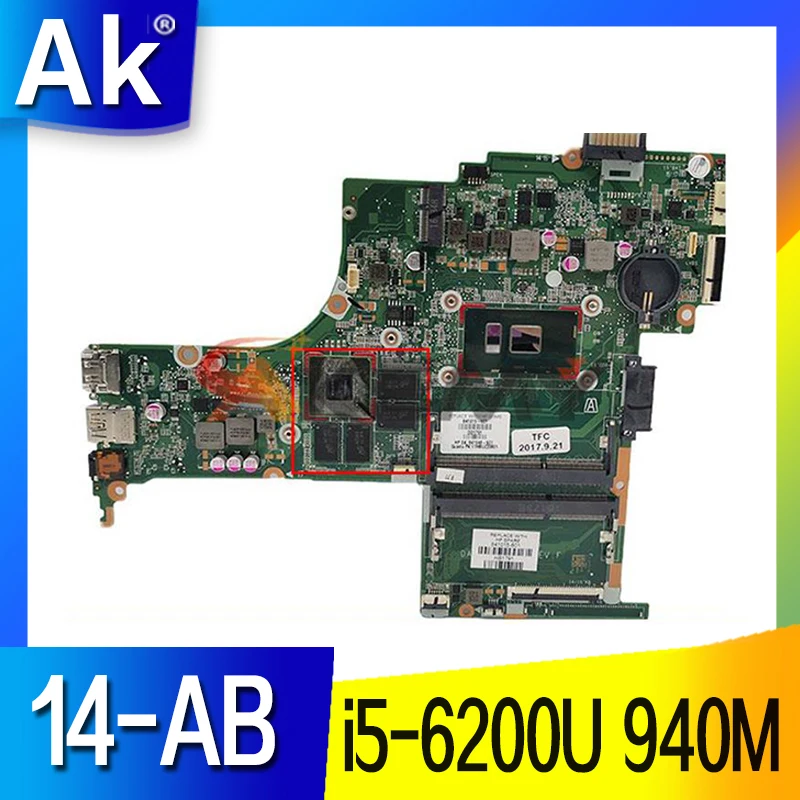 

DAX1BDMB6F0 X1BD For HP Pavilion 14-AB Laptop Motherboard 810334-501 810334-601 810334-001 With i5-6200U CPU 940M/2GB GPU