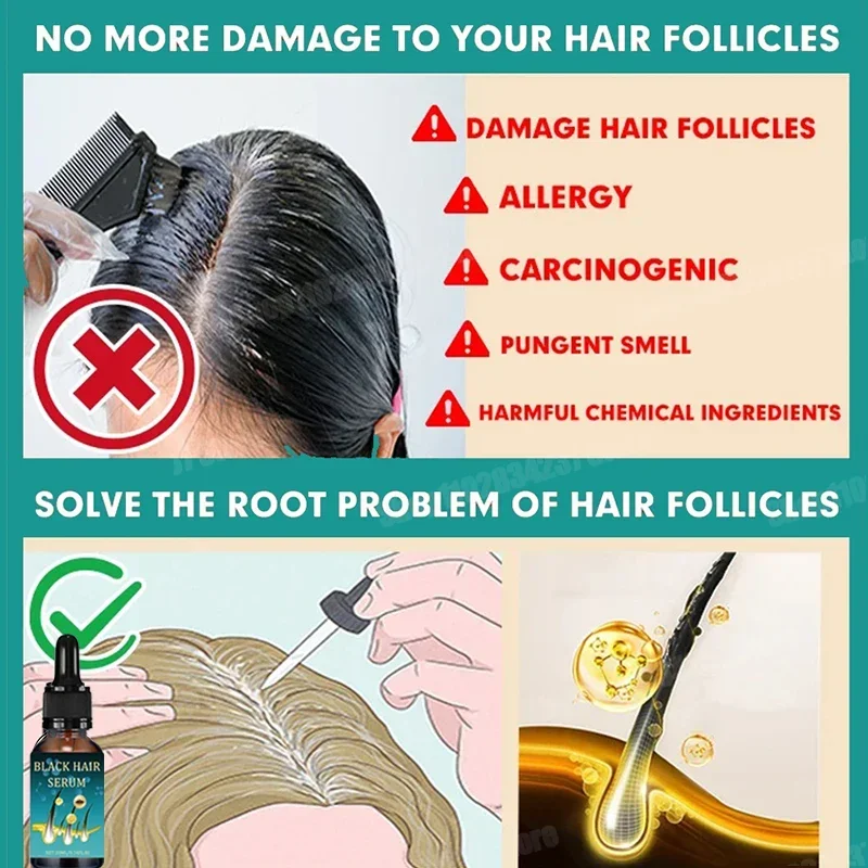 Натуральная сыворотка с эссенцией против седых волос без аллергии для средство