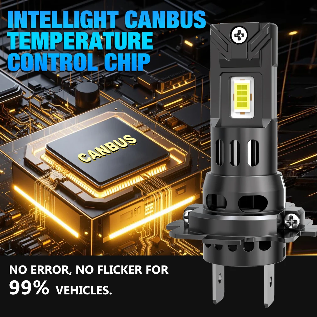 XSTORM H7 LED Canbus автомобильная лампа для фар, беспроводная, 120 Вт, CSP, для автомобильных фар, диодные лампы H7 Turbo LED, 12 В, 6000K (art.: 3920d82ea0711) - 3920d82ea0711
